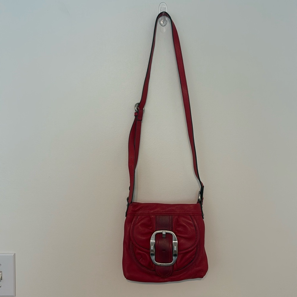 B. Makowsky Red 100% leather bag, excellent condition